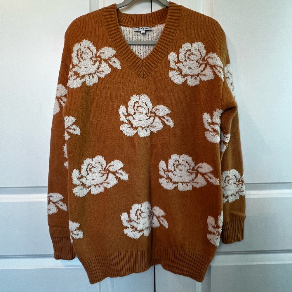 Boutique Sweater with Rose details
